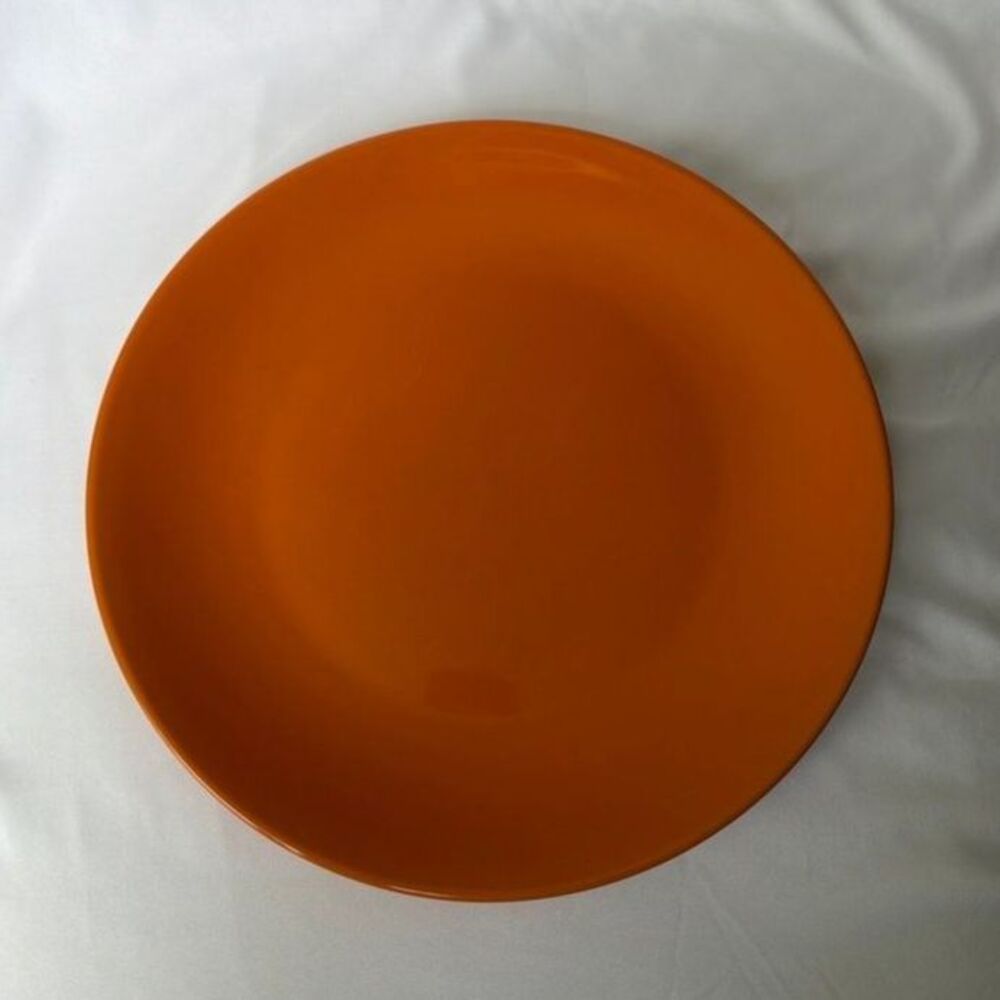 Royal Norfolk Orange Dinner Plate 11" Glossy Solid Color Retro Kitchenware